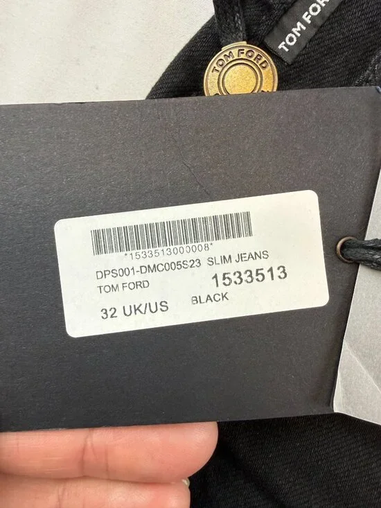 NWT Tom Ford Black Stretch Denim Slim Size 32 $820 - Picture 11 of 16